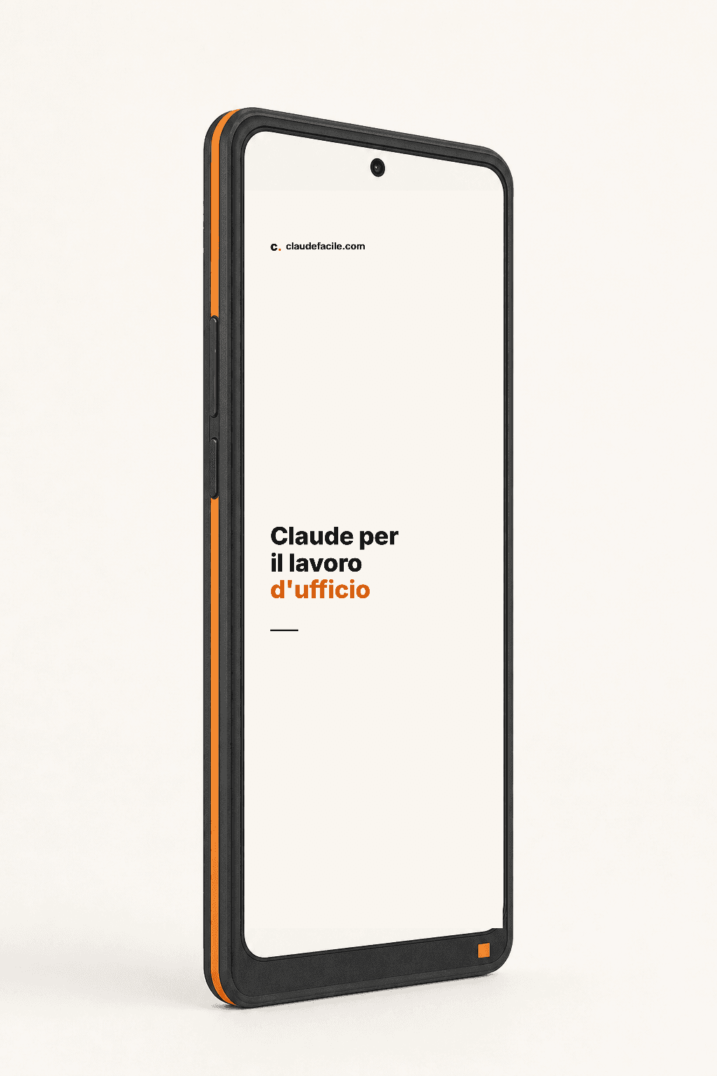 Uno smartphone con sullo schermo il titolo della guida e il logo claudefacile.com