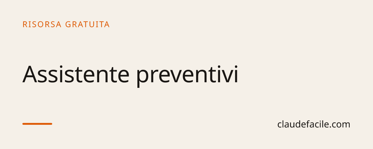 Skill Assistente preventivi: la bozza in cinque minuti