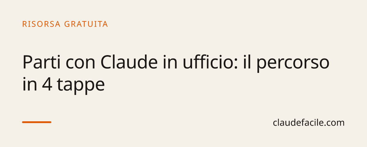 Parti con Claude in ufficio: il percorso in 4 tappe