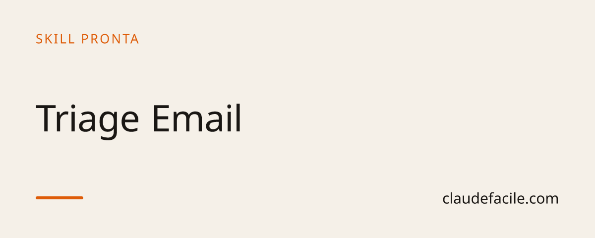 Skill Triage Email: l'inbox in ordine ogni mattina